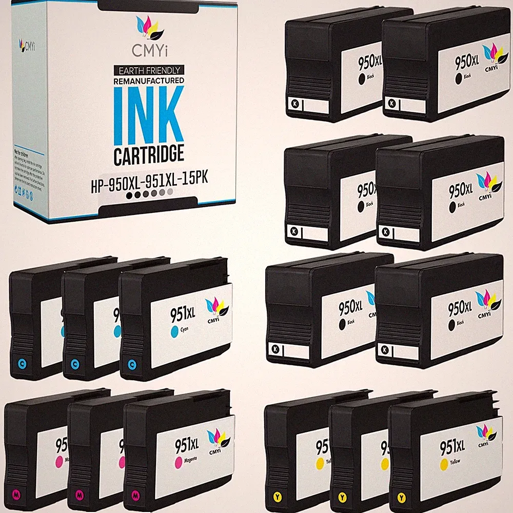 15-Pack CMYi Compatible Ink Cartridges 950XL and 951XL for HP OfficeJet Pro 8616