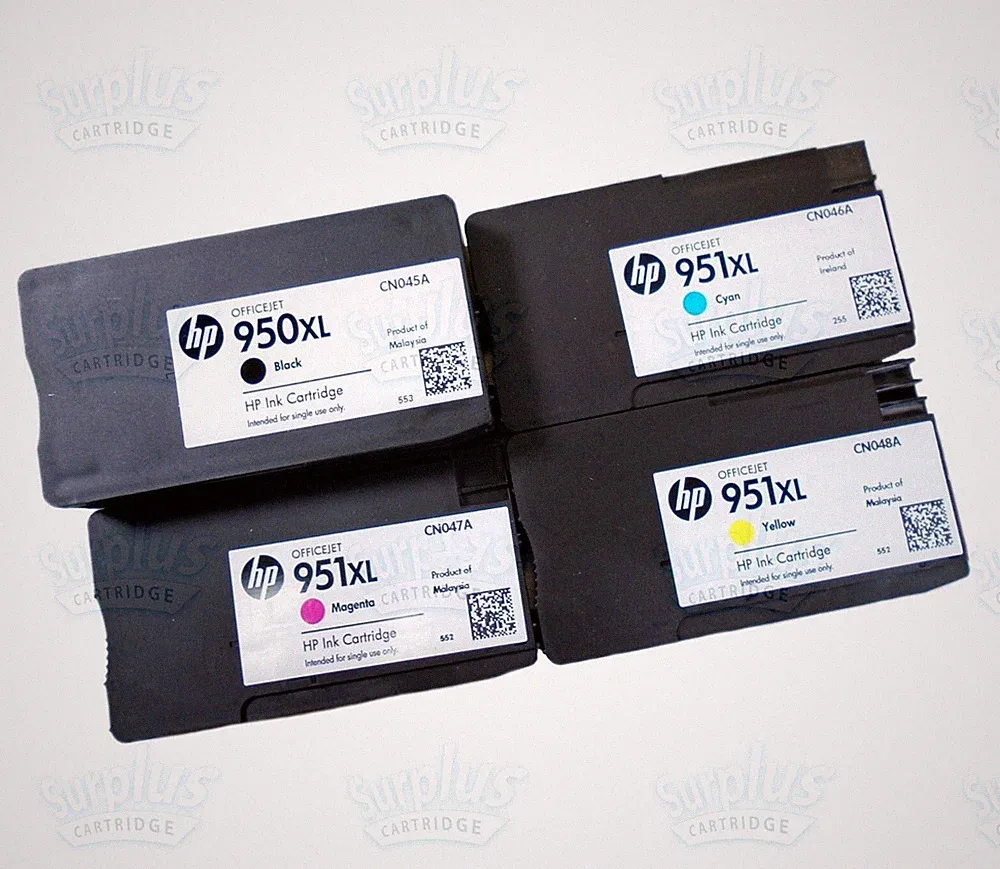 4pk Genuine HP 950XL Black & 951XL 3-Color OfficeJet 8620 8600 8630