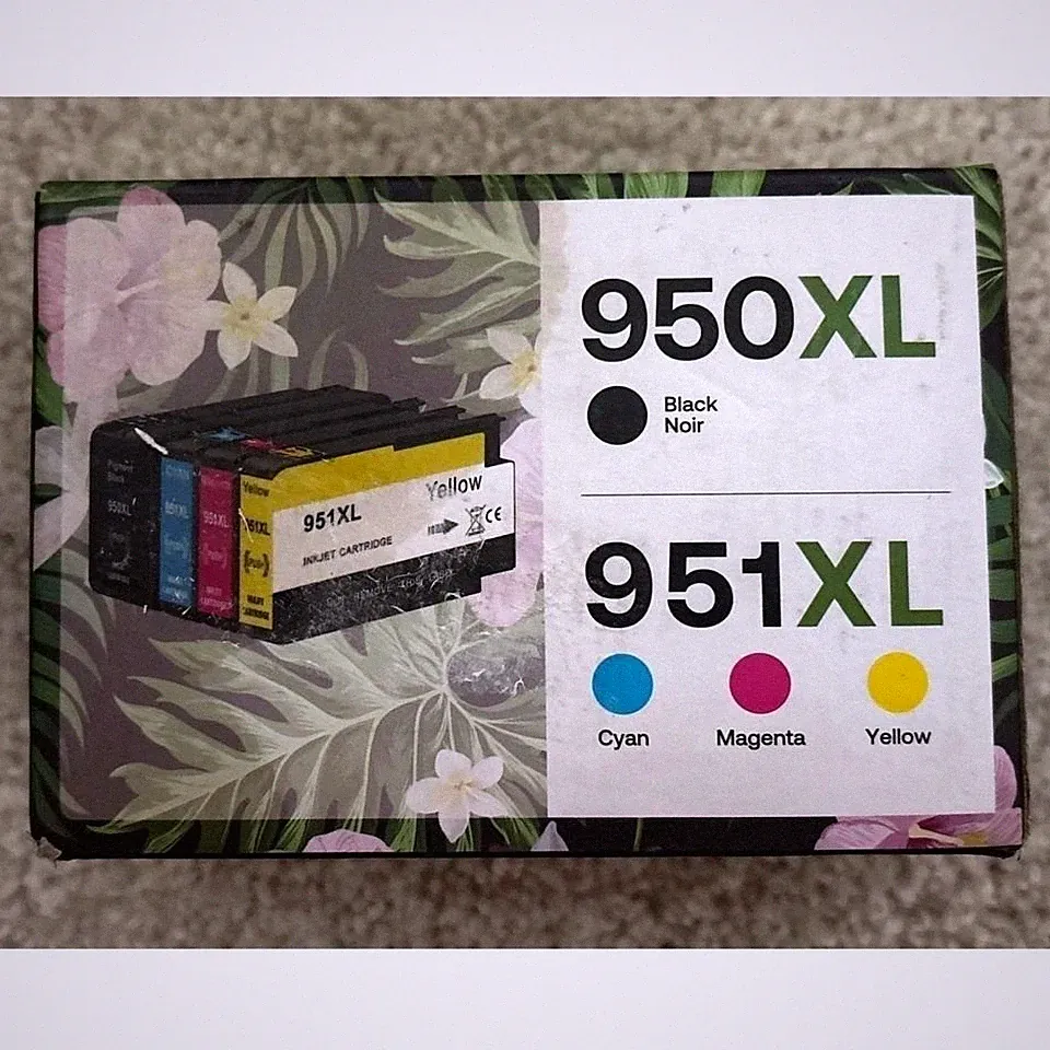950XL/951 Black Cyan Magenta Yellow Ink Cartridge 4 Pack Compatible for HP