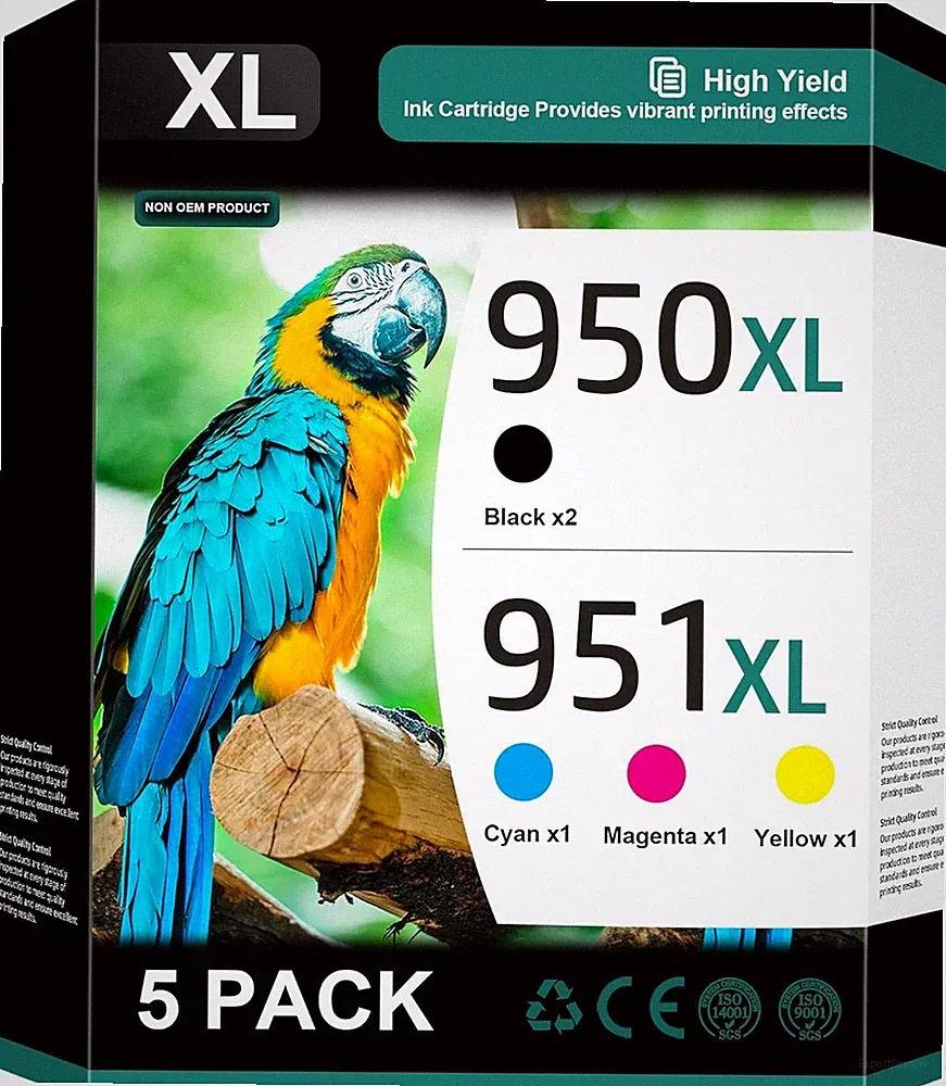 950XL and 951XL Ink Cartridges Combo pack (5-Pack) Replacement for HP 950XL 951X