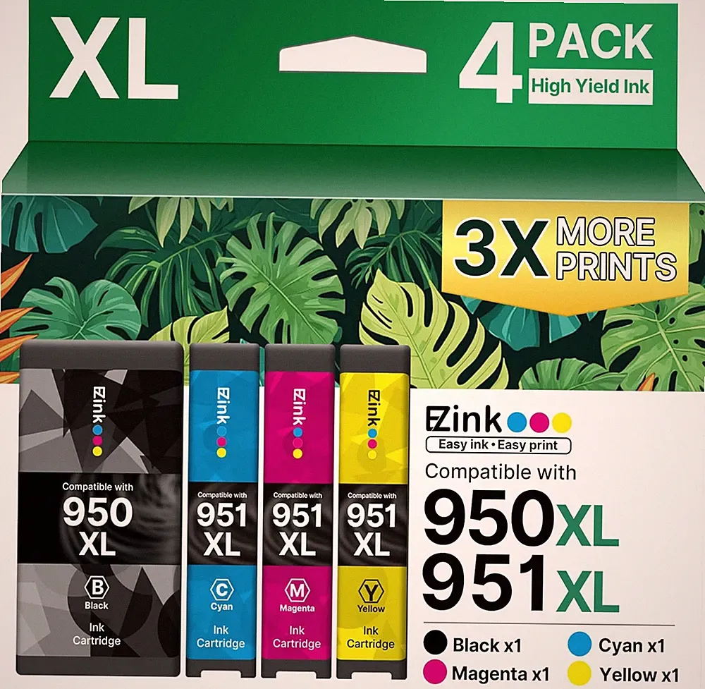 950XL and 951XL Ink Cartridges Combo Pack Compatible Replacemenr for HP 950 951