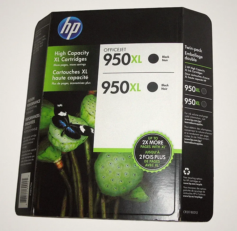 Genuine HP 950XL 2-Pack Black OfficeJet Ink Cartridges Warranty Ended 2024 - NEW