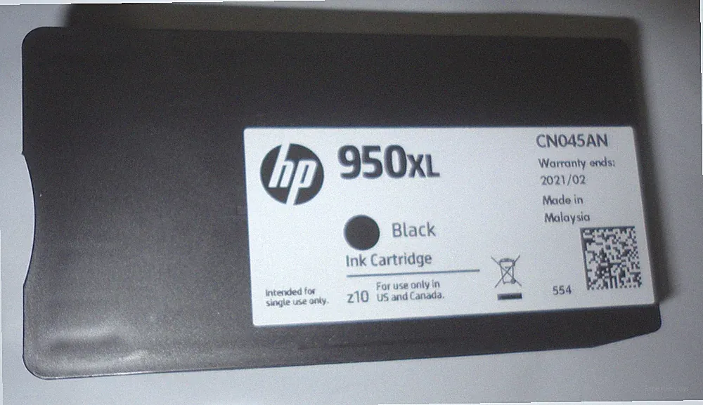 GENUINE OEM HP #950XL BLACK INK CARTRIDGE~CN045AN~EXP 02/2021 950 XL