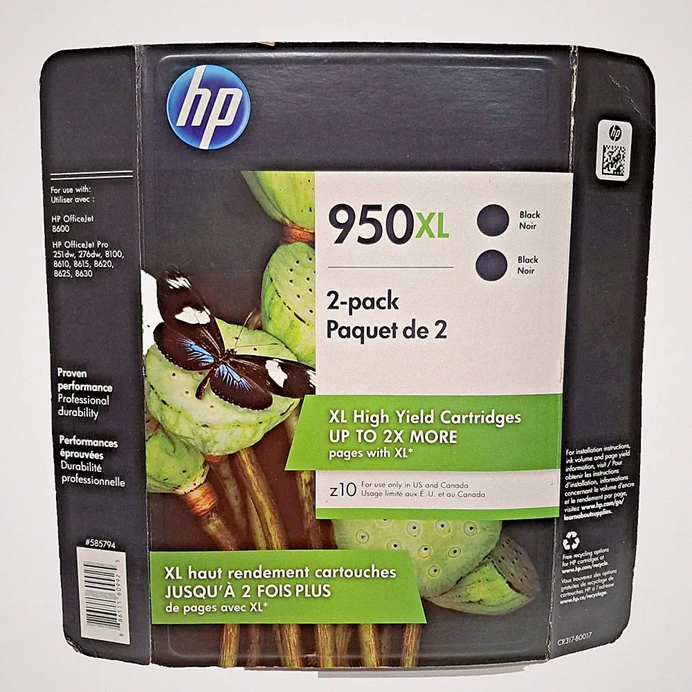 HP 950 XL Printer Ink - Black 2 Pack - Ink Cartridges - Exp: 2/21 - Sealed