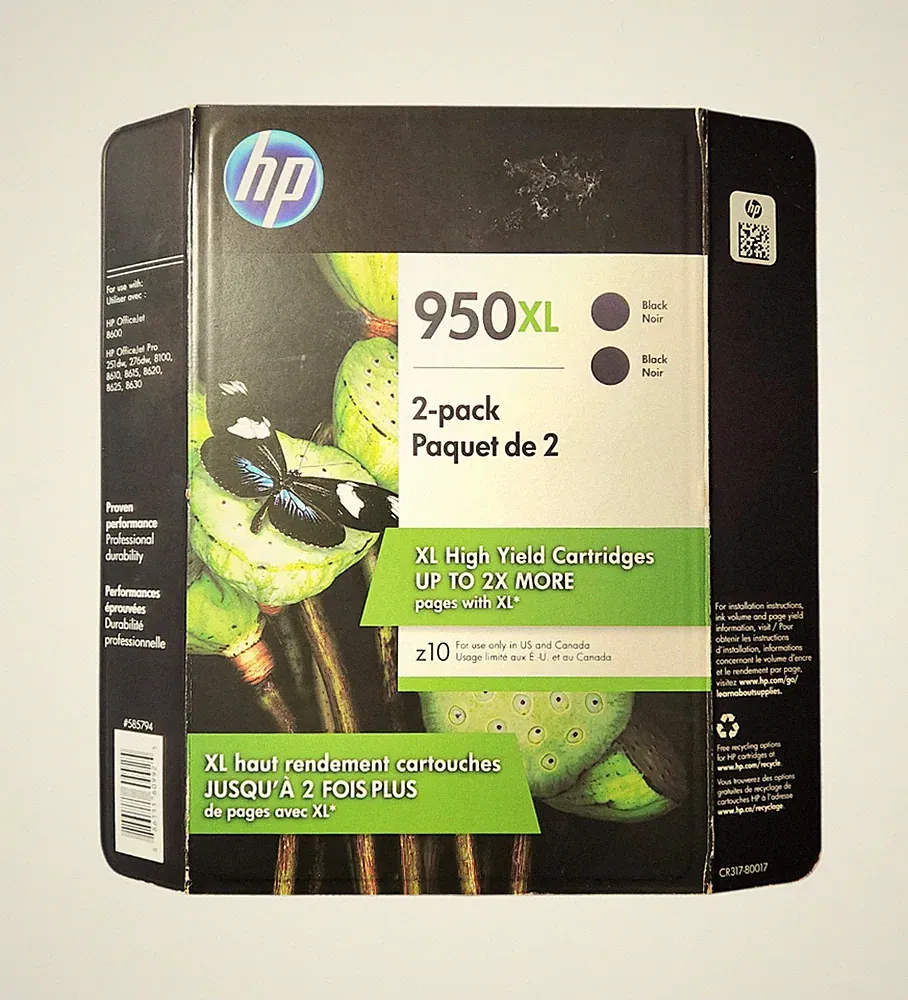 HP 950XL Black 2 Pack Ink Cartridges Printer Ink New Sealed Exp July 2021