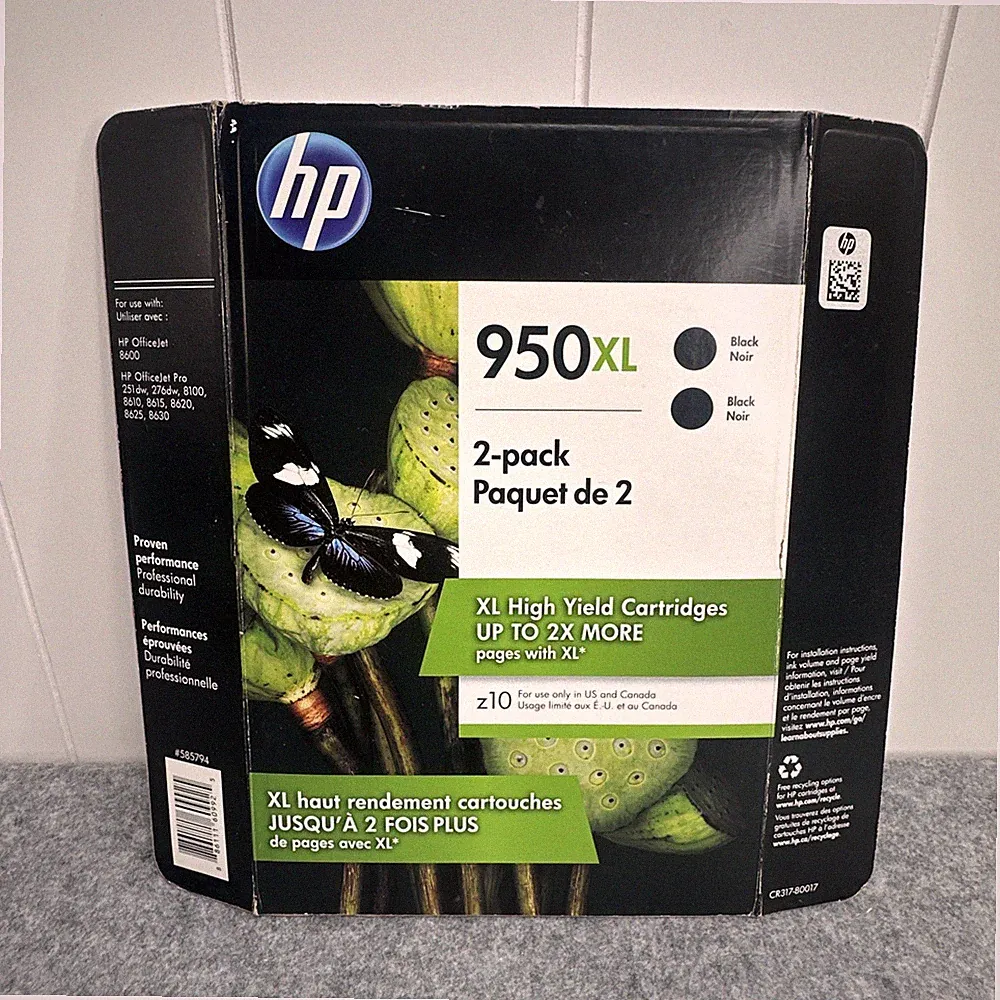HP 950XL Black Ink Cartridges Pack of 2 Sealed - Expired: 04/2019 - Genuine OEM