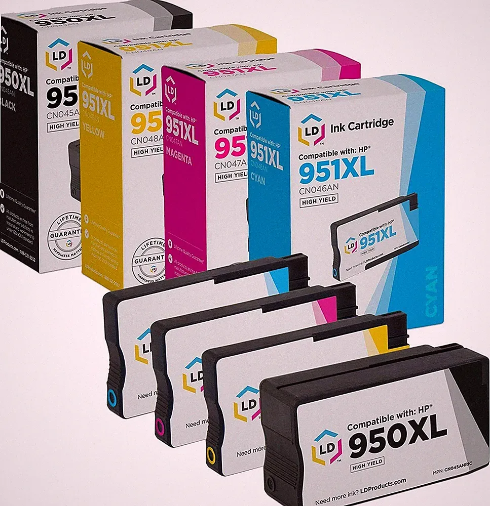 LD 4pk COMP Ink Cartridge for HP 950XL 951 XL CN045AN CN046AN CN047AN CN048AN